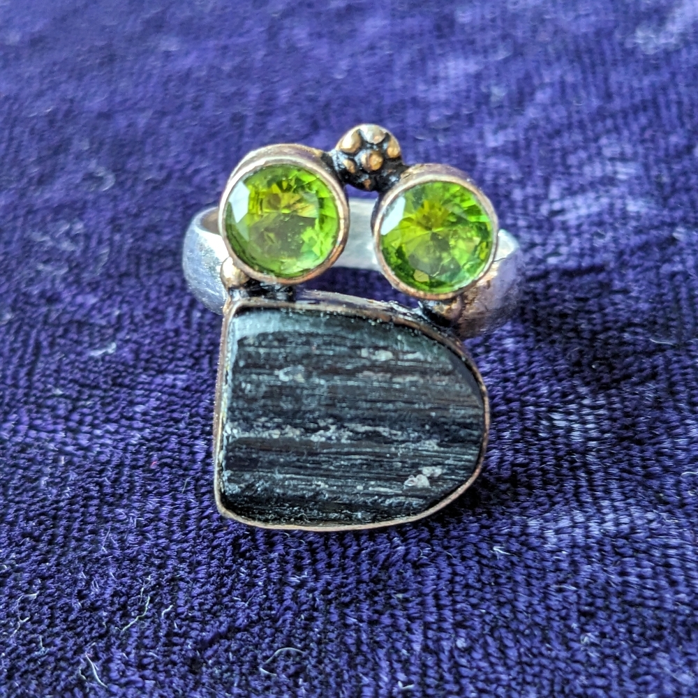 Bold 925 Sterling Silver Mid-Century Modern Atomic Ring